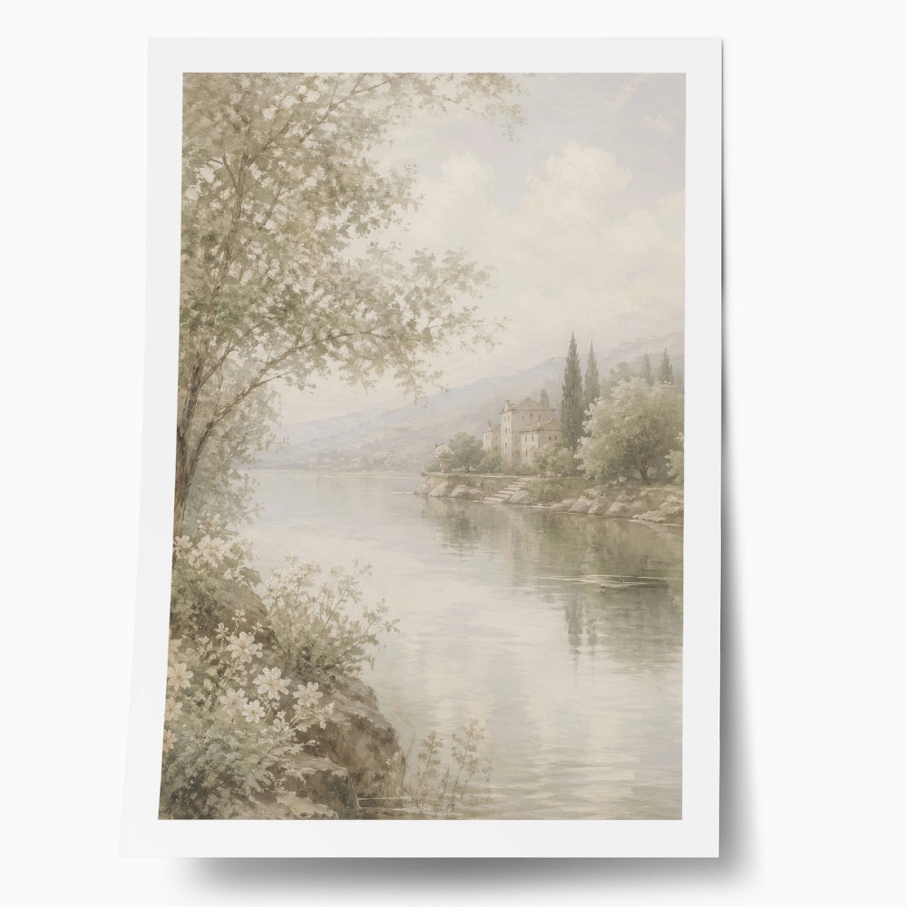 Poster VINTAGE DARK ACADEMIA BY THE RIVER