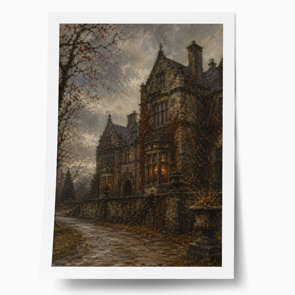 Poster VINTAGE DARK ACADEMIA CASTLE