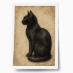 Poster VINTAGE DARK ACADEMIA CAT