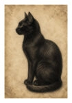 Poster VINTAGE DARK ACADEMIA CAT