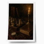 Poster VINTAGE DARK ACADEMIA CHESS