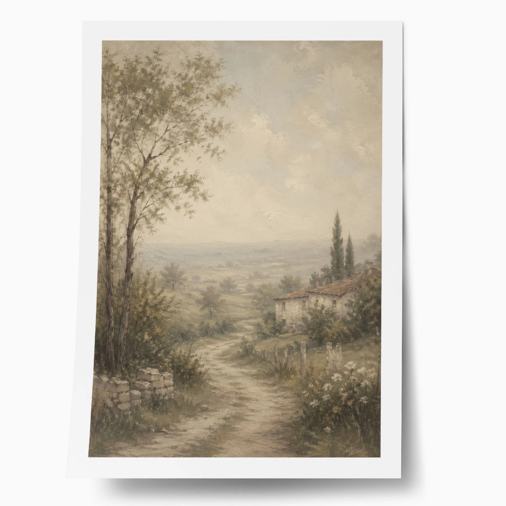 Poster VINTAGE DARK ACADEMIA COUNTRY ROAD