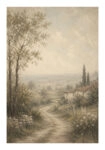 Poster VINTAGE DARK ACADEMIA COUNTRY ROAD