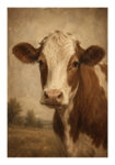 Poster VINTAGE DARK ACADEMIA COW 2