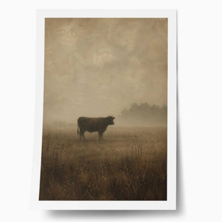 Poster VINTAGE DARK ACADEMIA COW - 