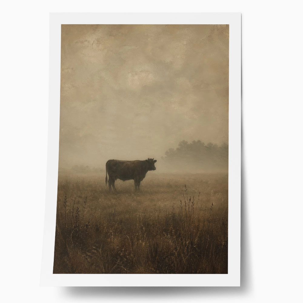 Poster VINTAGE DARK ACADEMIA COW