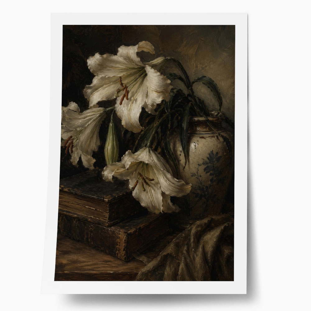 Poster VINTAGE DARK ACADEMIA DEAD FLOWERS