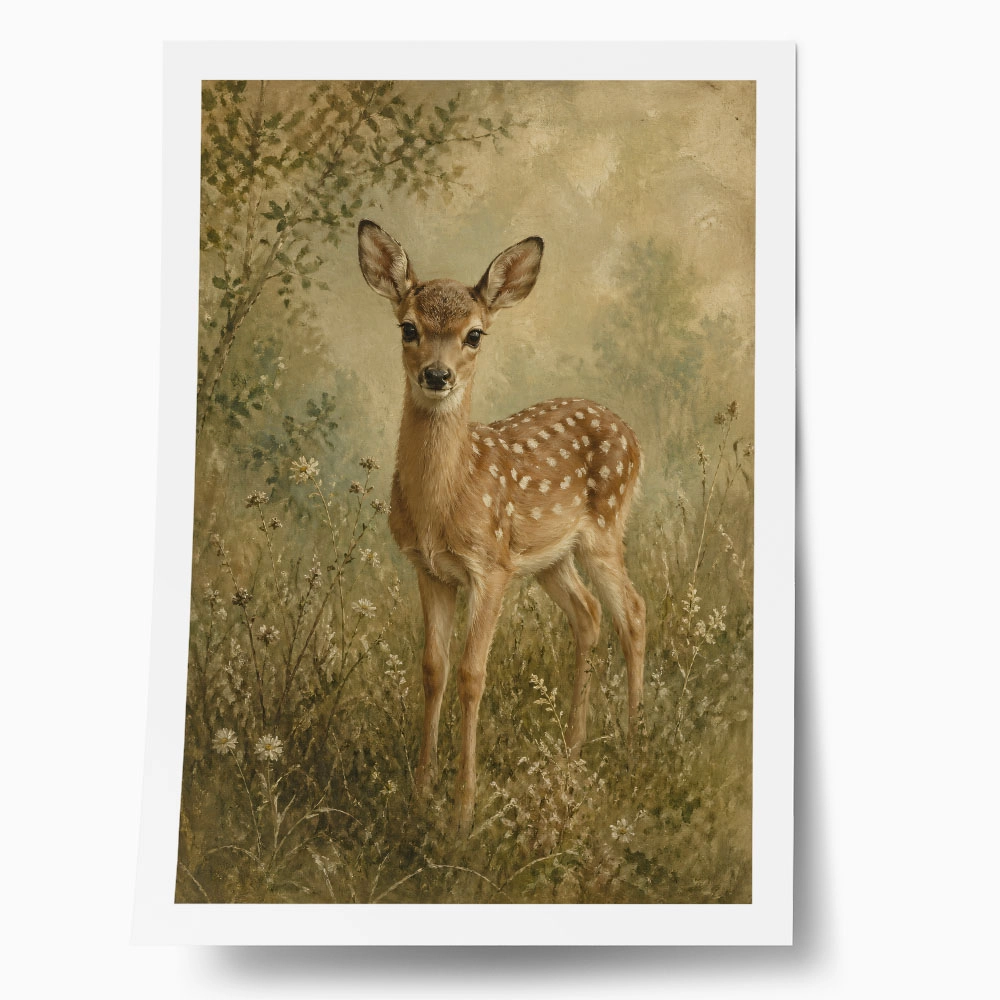 Poster VINTAGE DARK ACADEMIA DEER 2