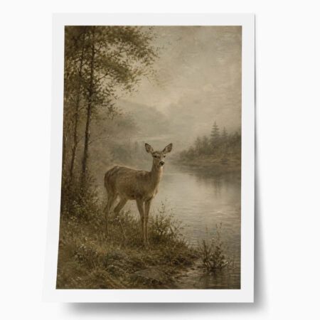 Poster VINTAGE DARK ACADEMIA DEER - 