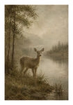 Poster VINTAGE DARK ACADEMIA DEER