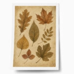 Poster VINTAGE DARK ACADEMIA DRIED LEAVES