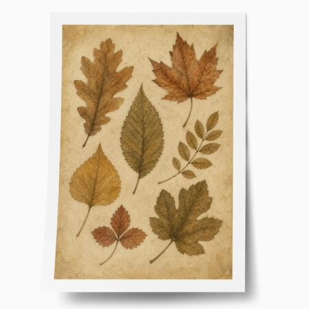 Poster VINTAGE DARK ACADEMIA DRIED LEAVES - 
