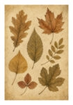 Poster VINTAGE DARK ACADEMIA DRIED LEAVES