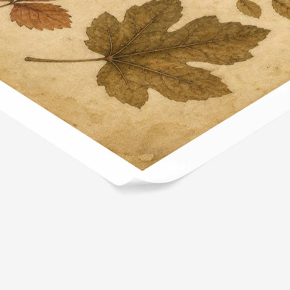 Poster VINTAGE DARK ACADEMIA DRIED LEAVES