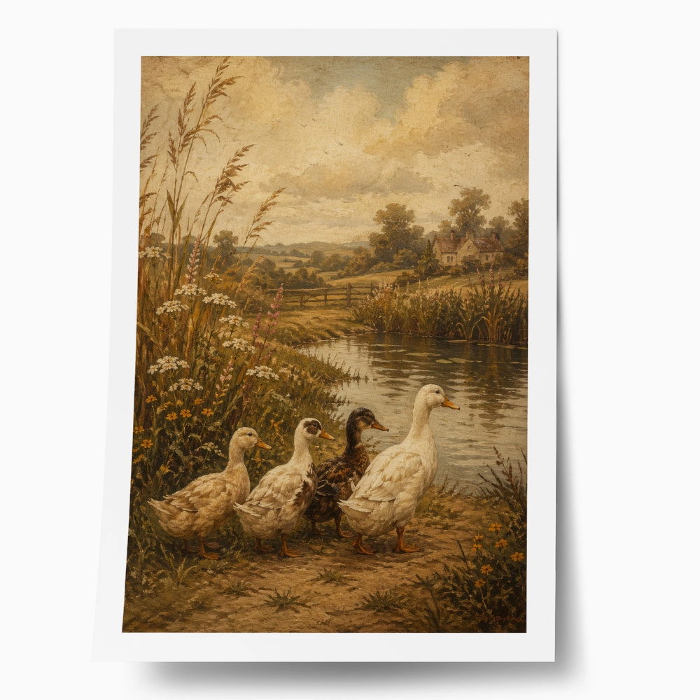 Poster VINTAGE DARK ACADEMIA DUCKS