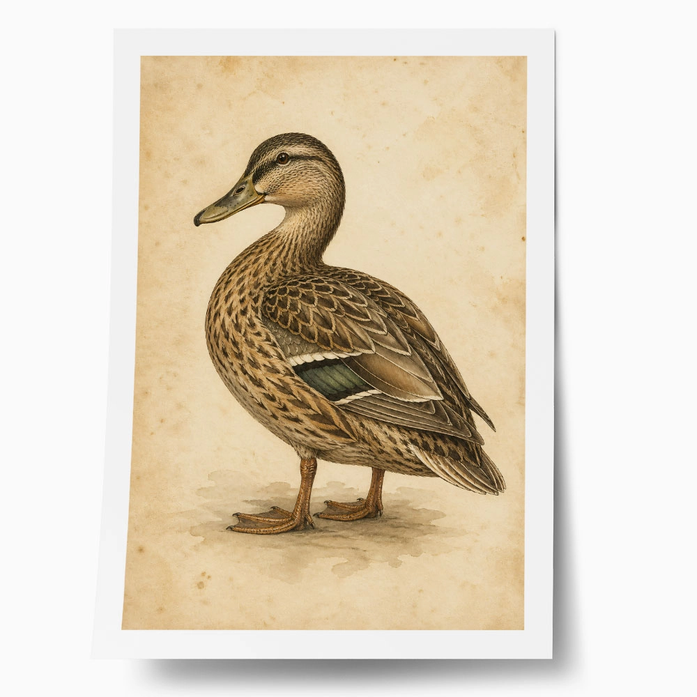 Poster VINTAGE DARK ACADEMIA DUCK