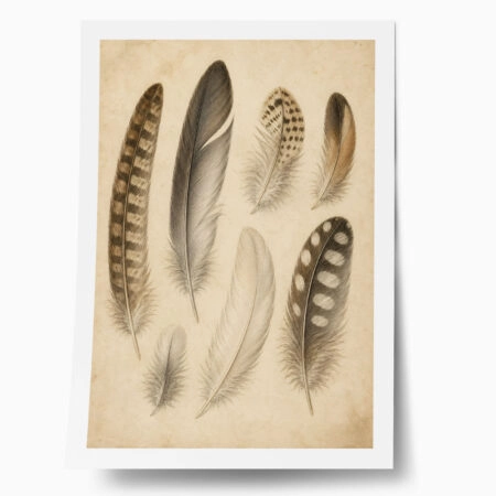 Poster VINTAGE DARK ACADEMIA FEATHERS - 