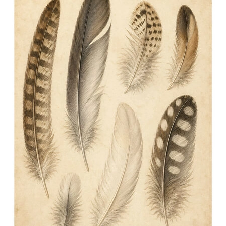 Poster VINTAGE DARK ACADEMIA FEATHERS -  Sticky 2