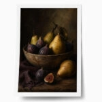 Poster VINTAGE DARK ACADEMIA FIGS AND PEARS