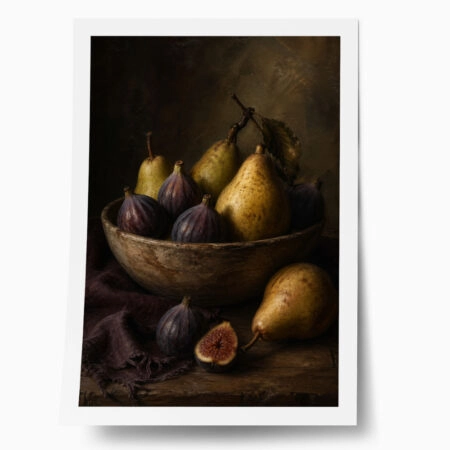 Poster VINTAGE DARK ACADEMIA FIGS AND PEARS - 