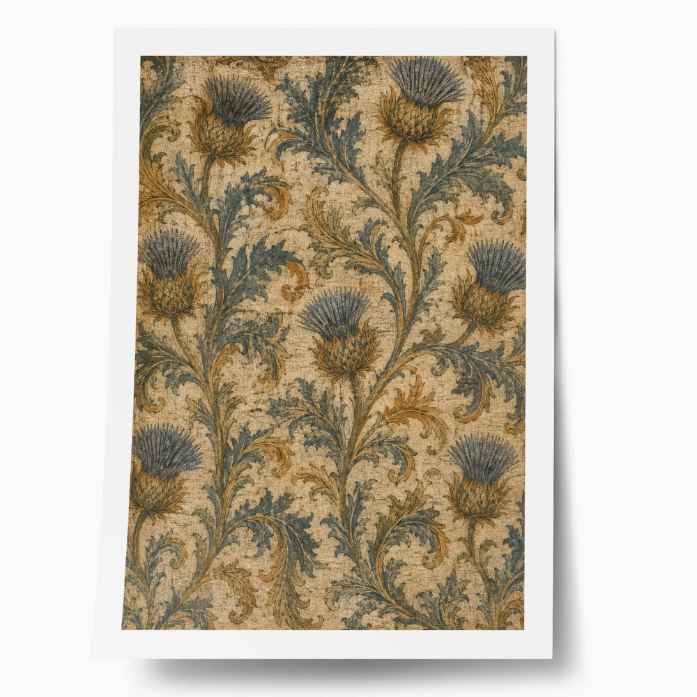 Poster VINTAGE DARK ACADEMIA FLORAL PATTERN 3