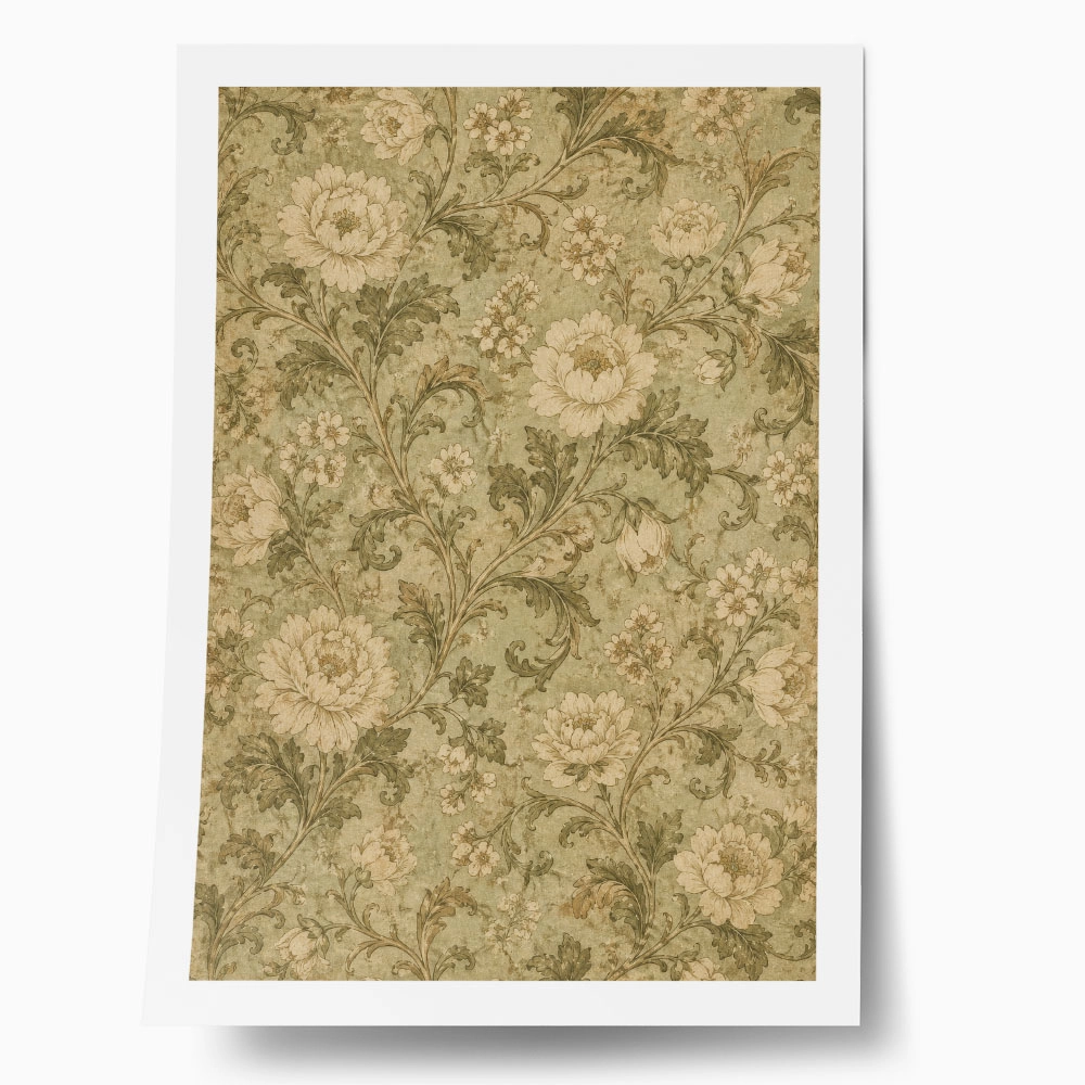 Poster VINTAGE DARK ACADEMIA FLORAL PATTERN 4