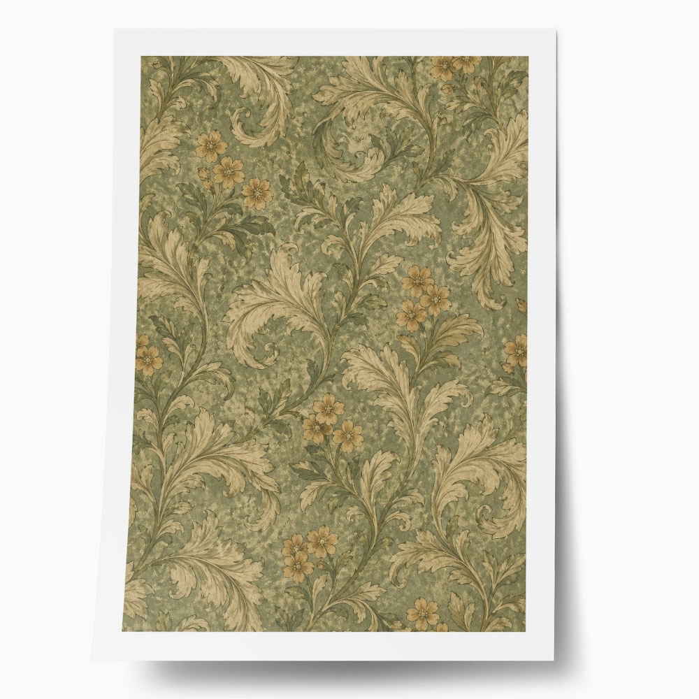 Poster VINTAGE DARK ACADEMIA FLORAL PATTERN 5