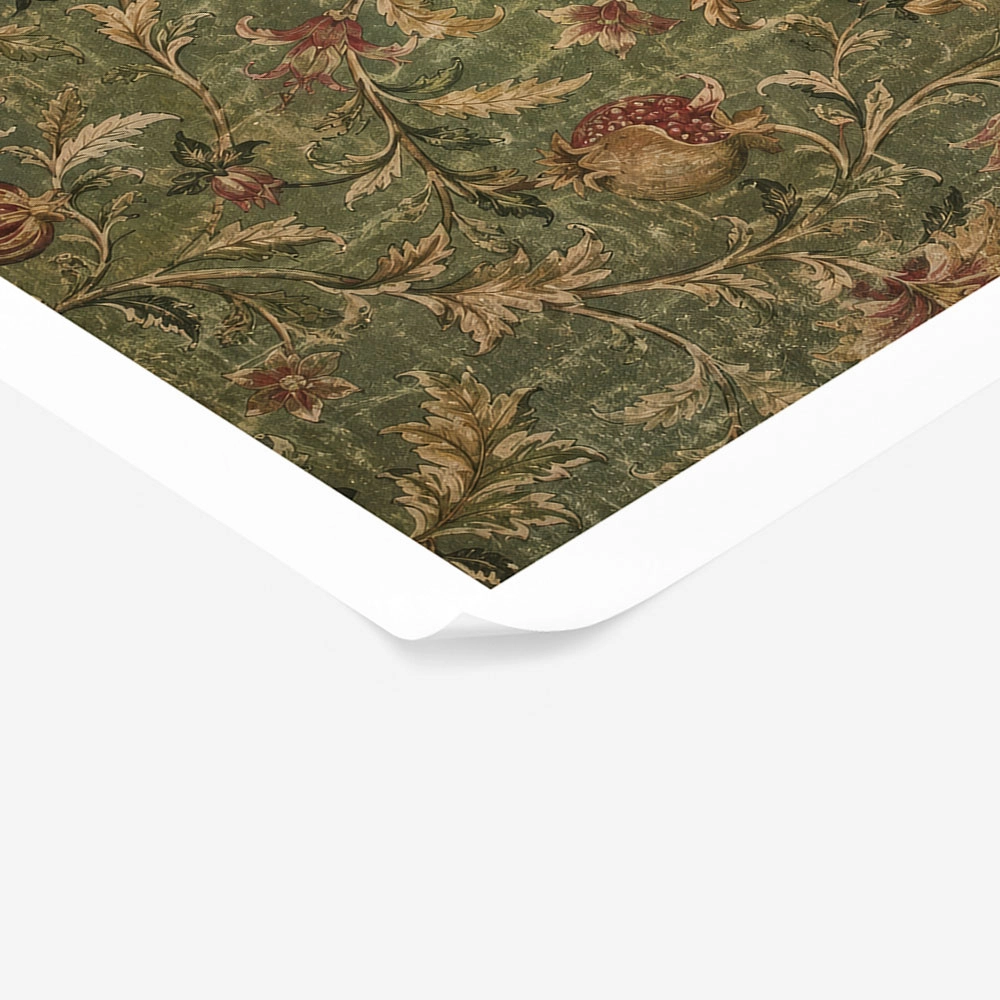 Poster VINTAGE DARK ACADEMIA FLORAL PATTERN