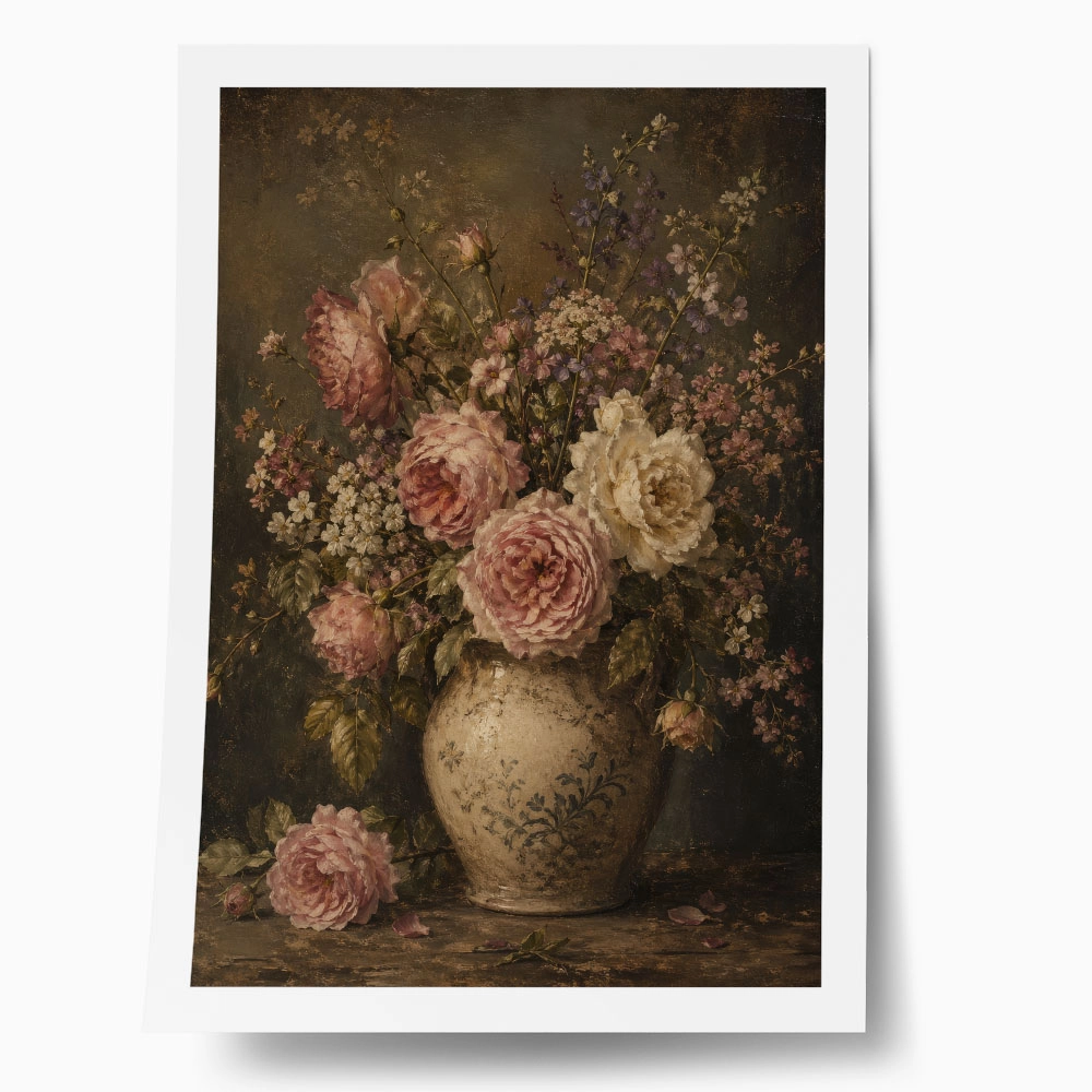 Poster VINTAGE DARK ACADEMIA FLOWER VASE 7