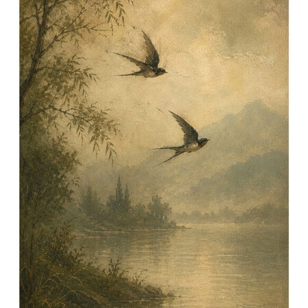 Poster VINTAGE DARK ACADEMIA FLYING BIRDS -  Sticky 2