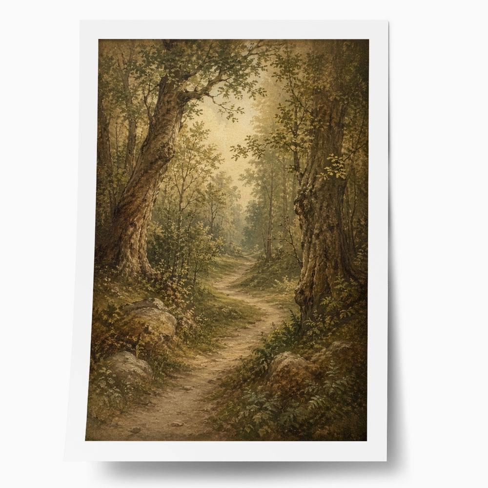 Poster VINTAGE DARK ACADEMIA FOREST PATH 2