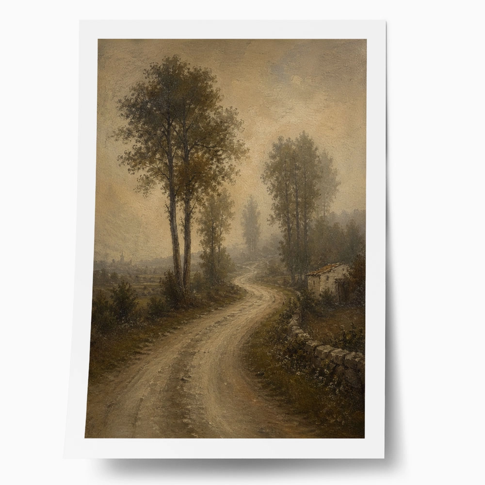 Poster VINTAGE DARK ACADEMIA FOREST PATH 3
