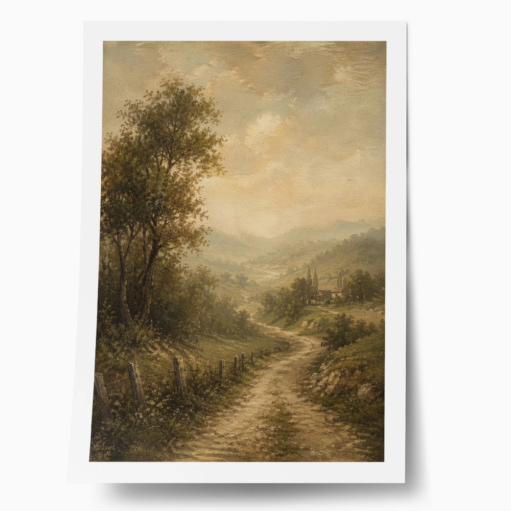 Poster VINTAGE DARK ACADEMIA FOREST PATH 4