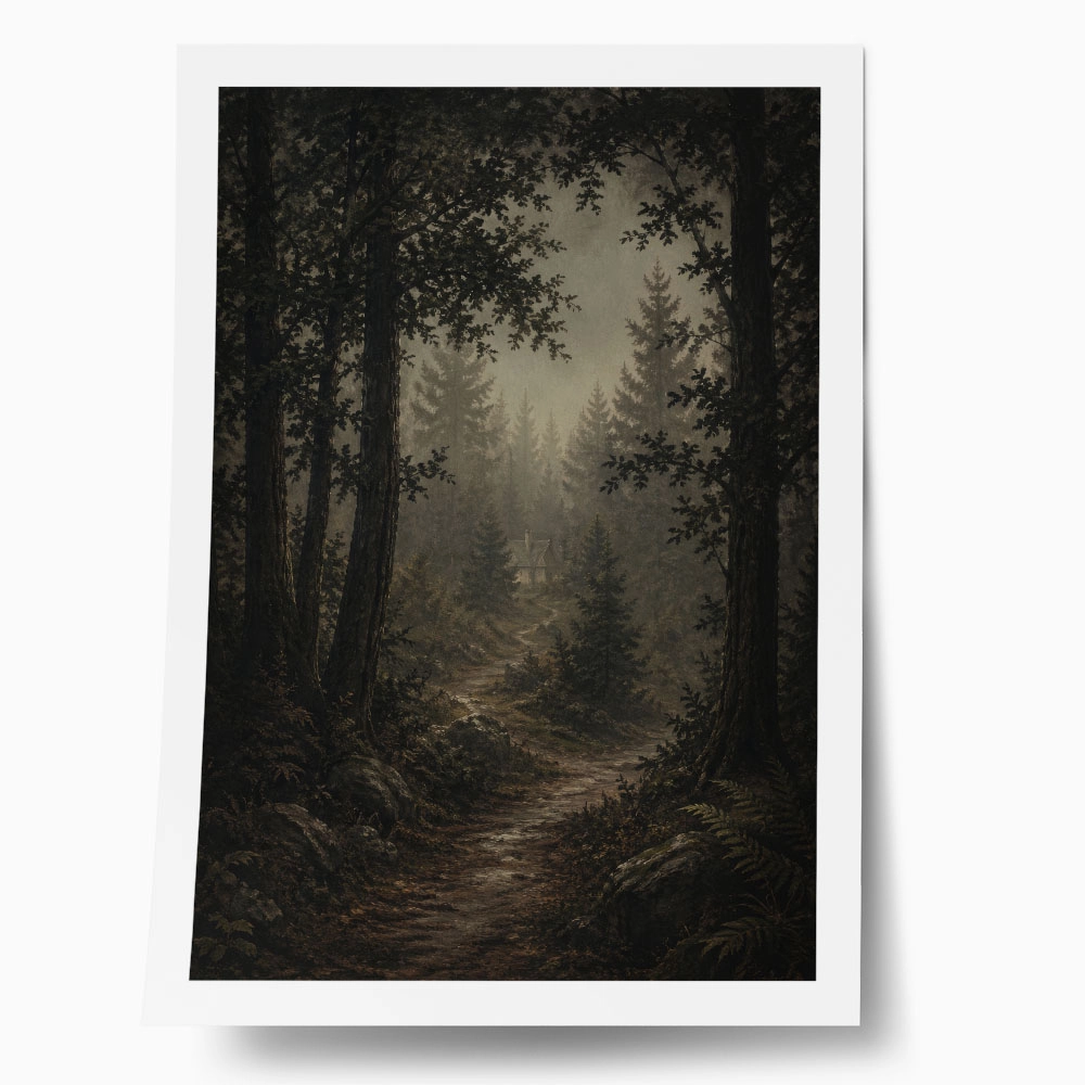 Poster VINTAGE DARK ACADEMIA FOREST PATH