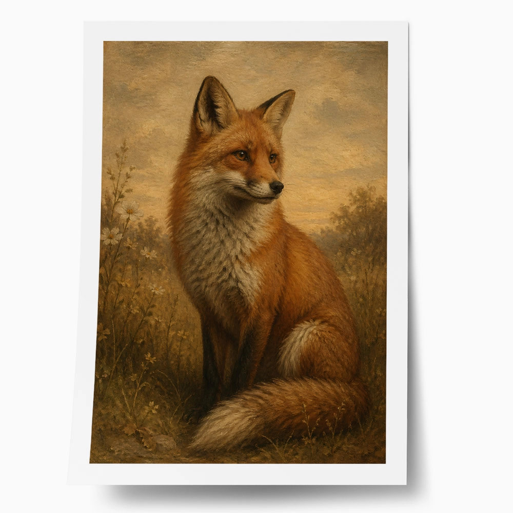 Poster VINTAGE DARK ACADEMIA FOX