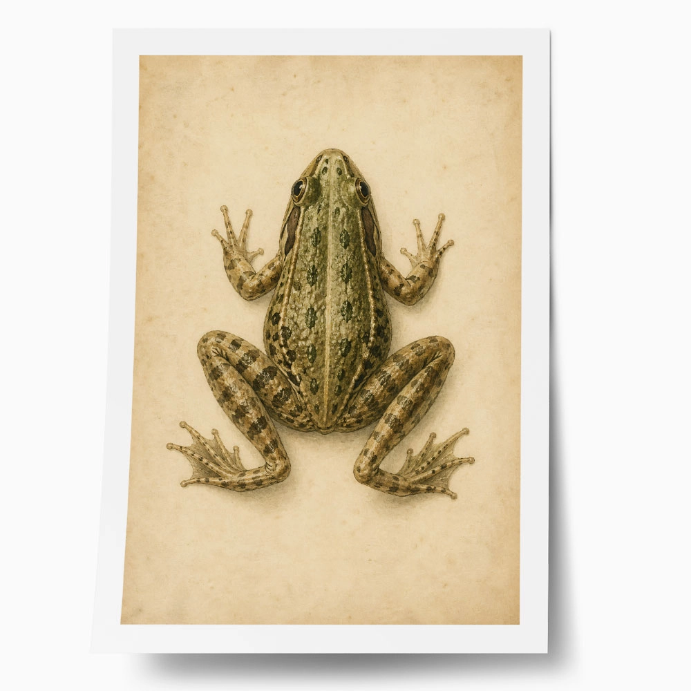 Poster VINTAGE DARK ACADEMIA FROG