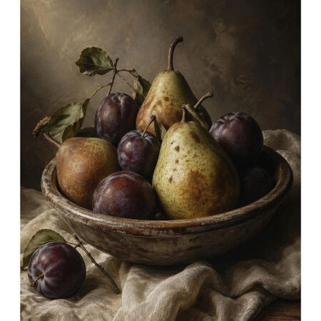 Poster VINTAGE DARK ACADEMIA FRUIT BOWL -  Sticky 2