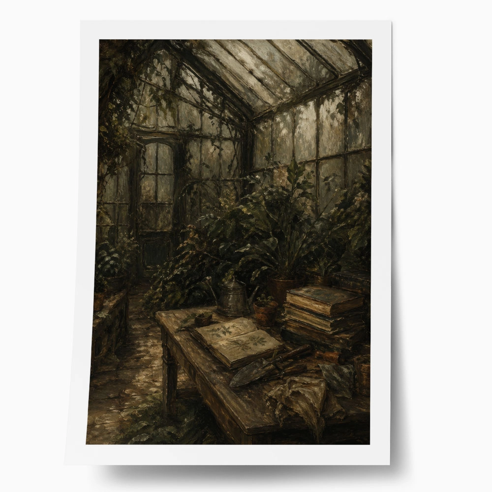 Poster VINTAGE DARK ACADEMIA GREENERY