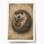 Poster VINTAGE DARK ACADEMIA HEDGEHOG