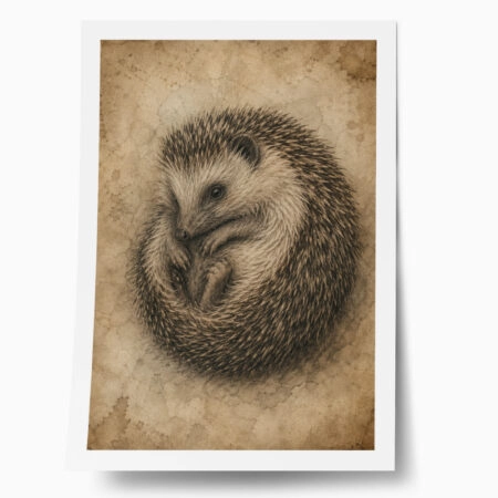 Poster VINTAGE DARK ACADEMIA HEDGEHOG - 