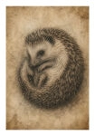 Poster VINTAGE DARK ACADEMIA HEDGEHOG