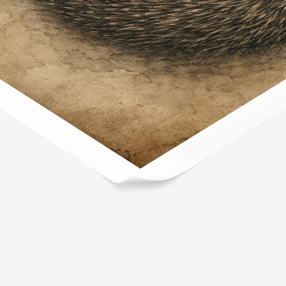 Poster VINTAGE DARK ACADEMIA HEDGEHOG