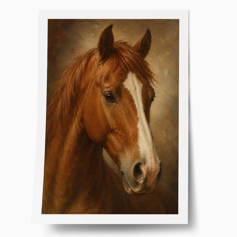 Poster VINTAGE DARK ACADEMIA HORSE 10