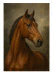 Poster VINTAGE DARK ACADEMIA HORSE 11
