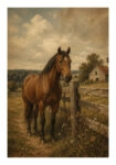Poster VINTAGE DARK ACADEMIA HORSE 2