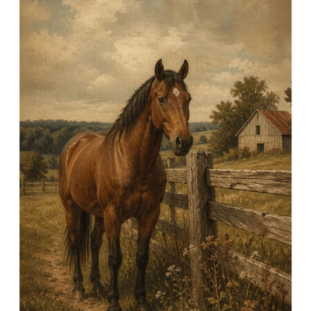 Poster VINTAGE DARK ACADEMIA HORSE 2 -  Sticky 2