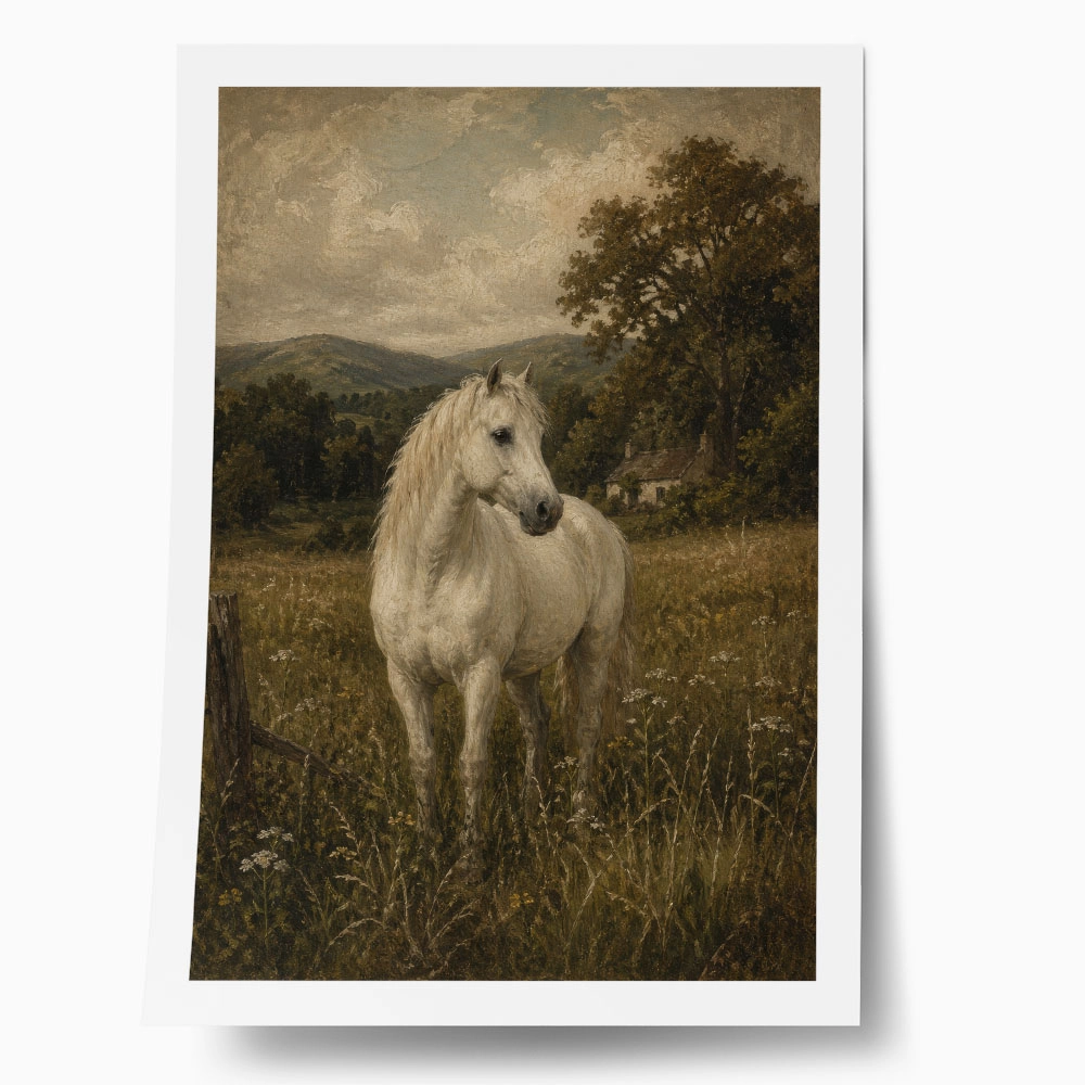 Poster VINTAGE DARK ACADEMIA HORSE 3