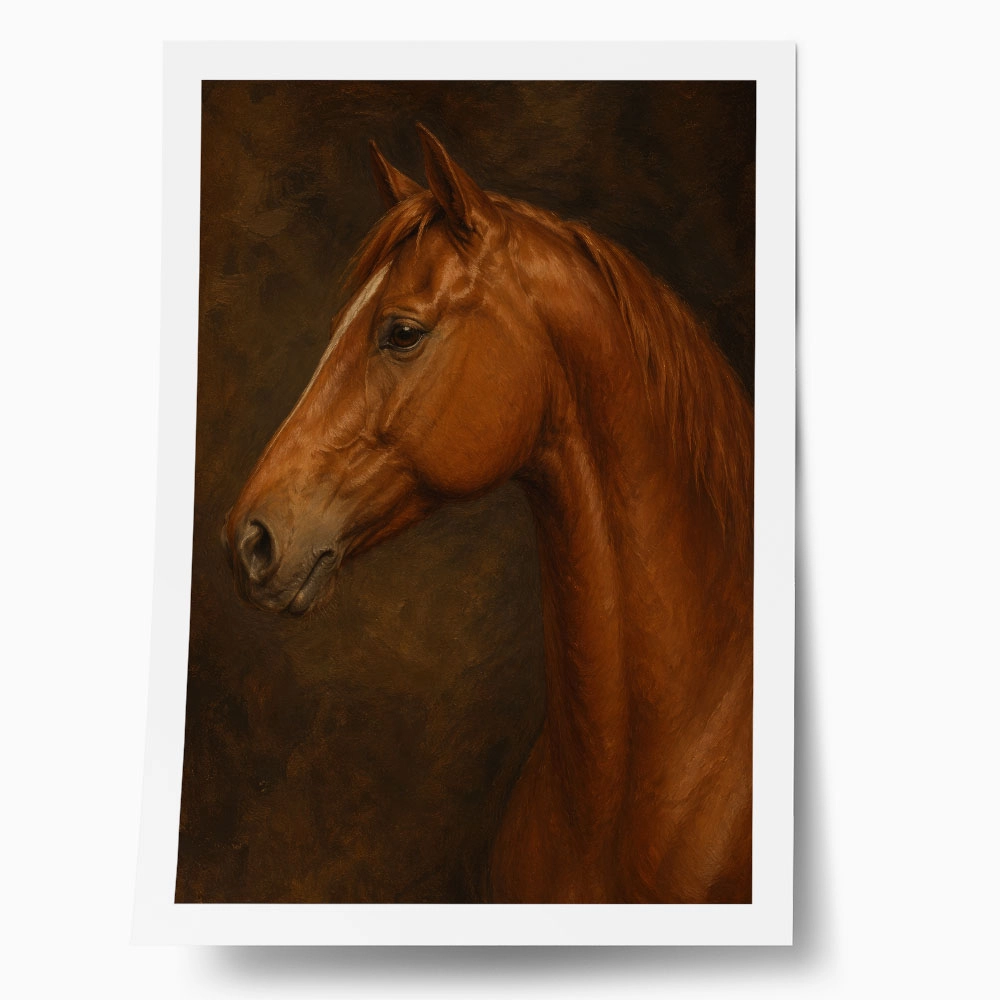 Poster VINTAGE DARK ACADEMIA HORSE 4