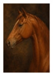 Poster VINTAGE DARK ACADEMIA HORSE 4