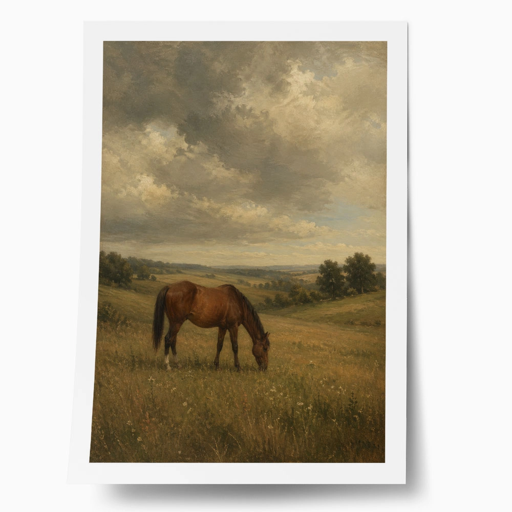 Poster VINTAGE DARK ACADEMIA HORSE 5